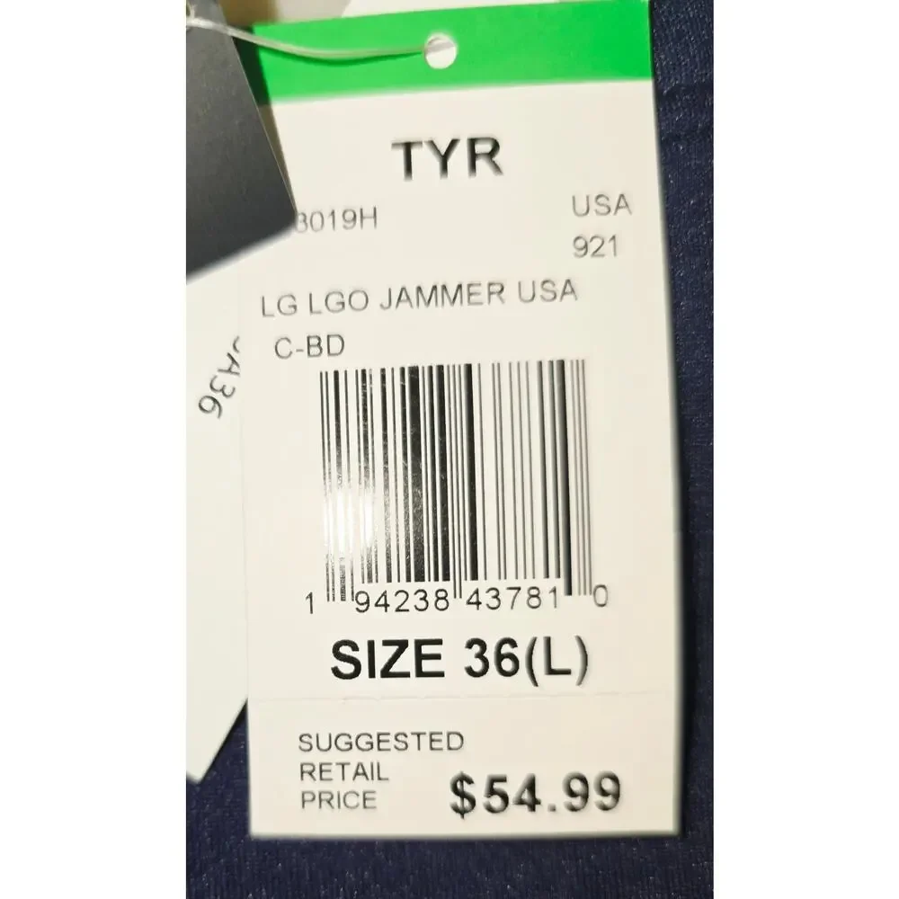 TYR Jammer Swim Shorts Women's Blue Drawstring Athletic Swimwear